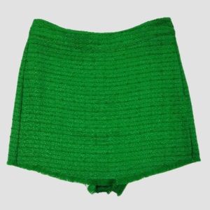 ZARA green tweed skort